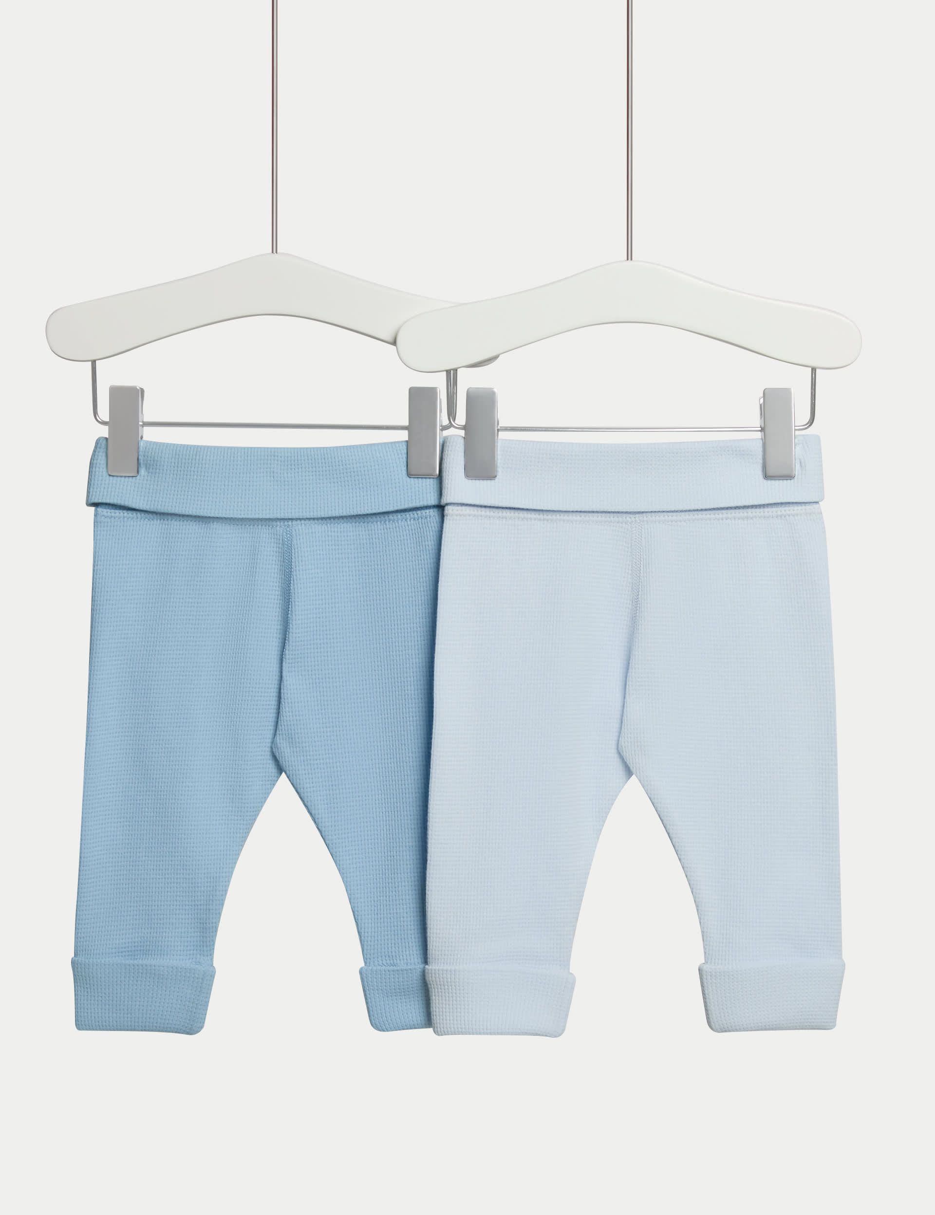 2pk Pure Cotton Waffle Leggings (6½lbs-3 Yrs)