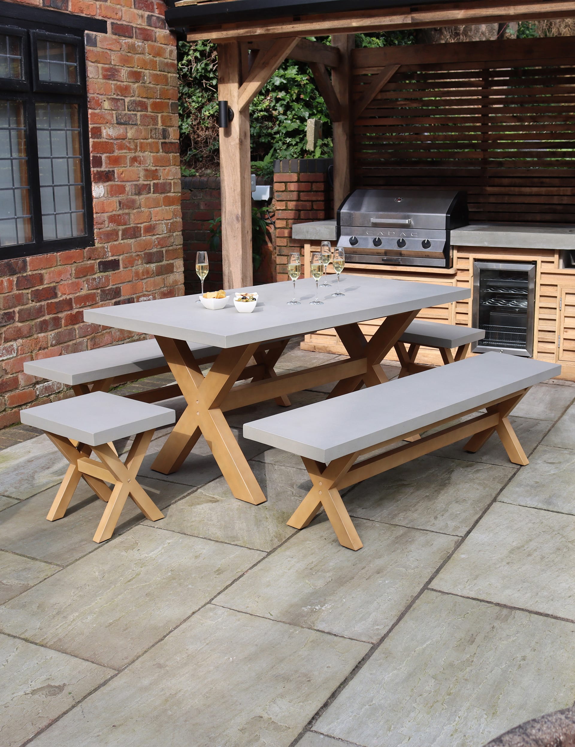 Luna Garden Dining Table & Bench Set | Royalcraft | M&S