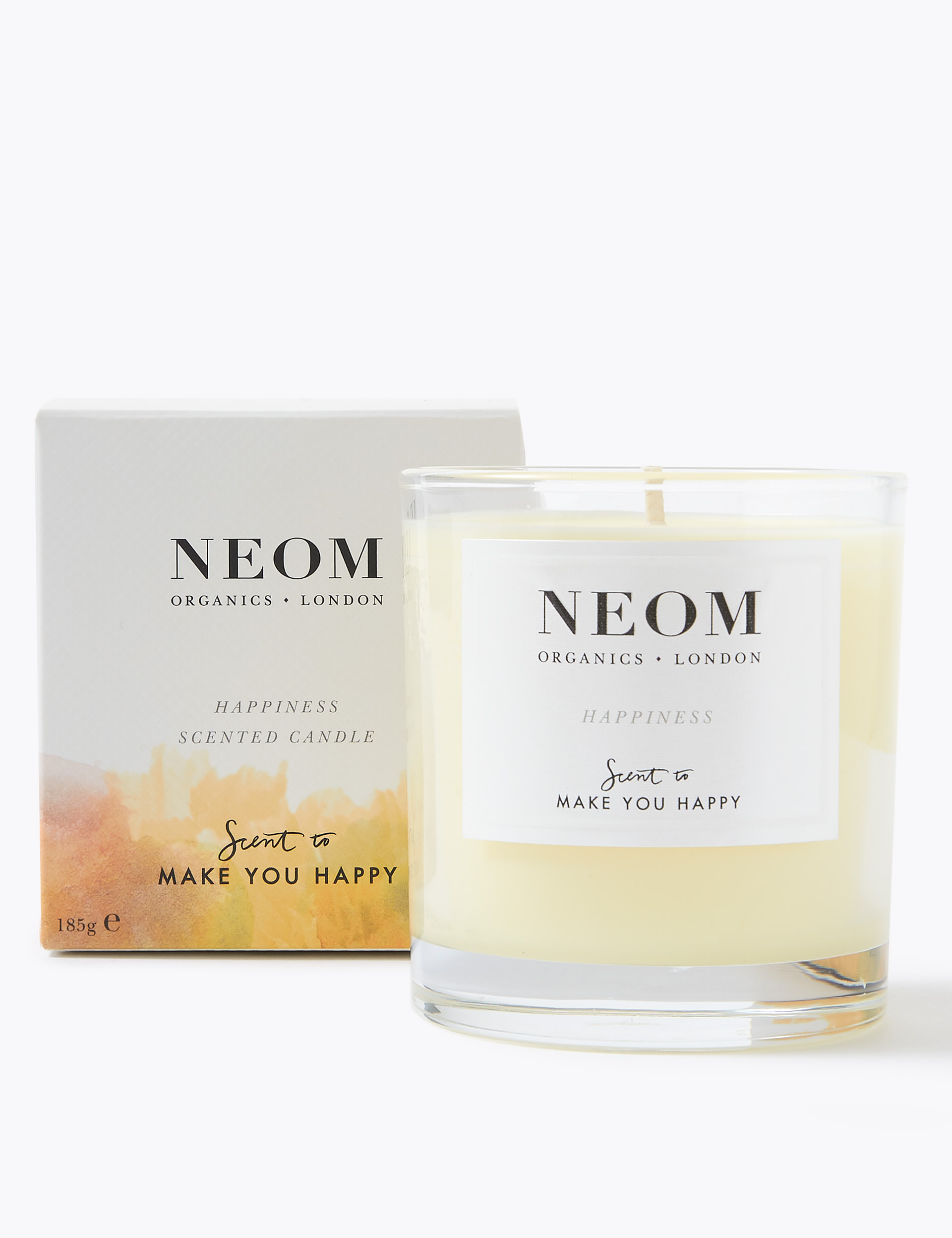 NEOM Happiness Candle (1 Wick) with Mandarin, Ylang Ylang and Chamomile Scent 185g