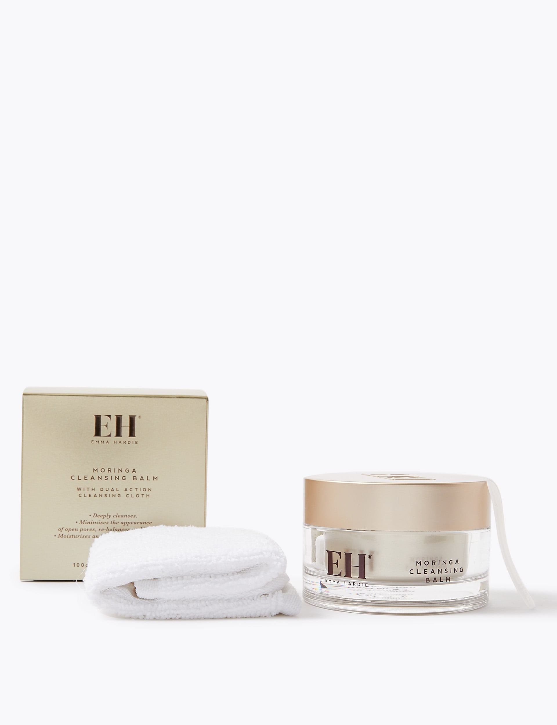 Emma Hardie Moringa Cleansing Balm with Cleansing Cloth Facial Cleanser 100g