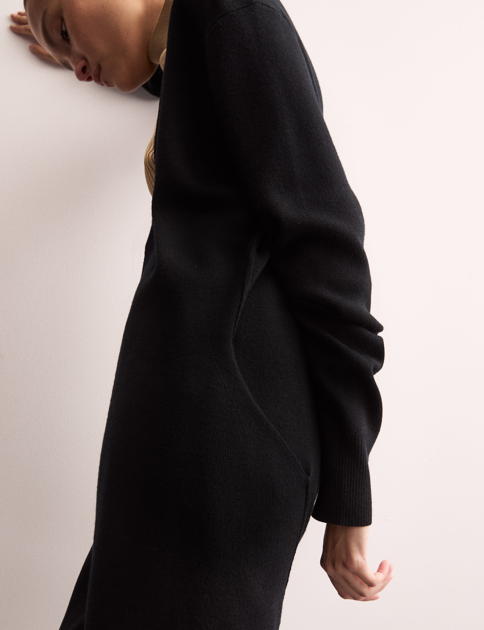 Pure Merino Wool Longline Cardigan