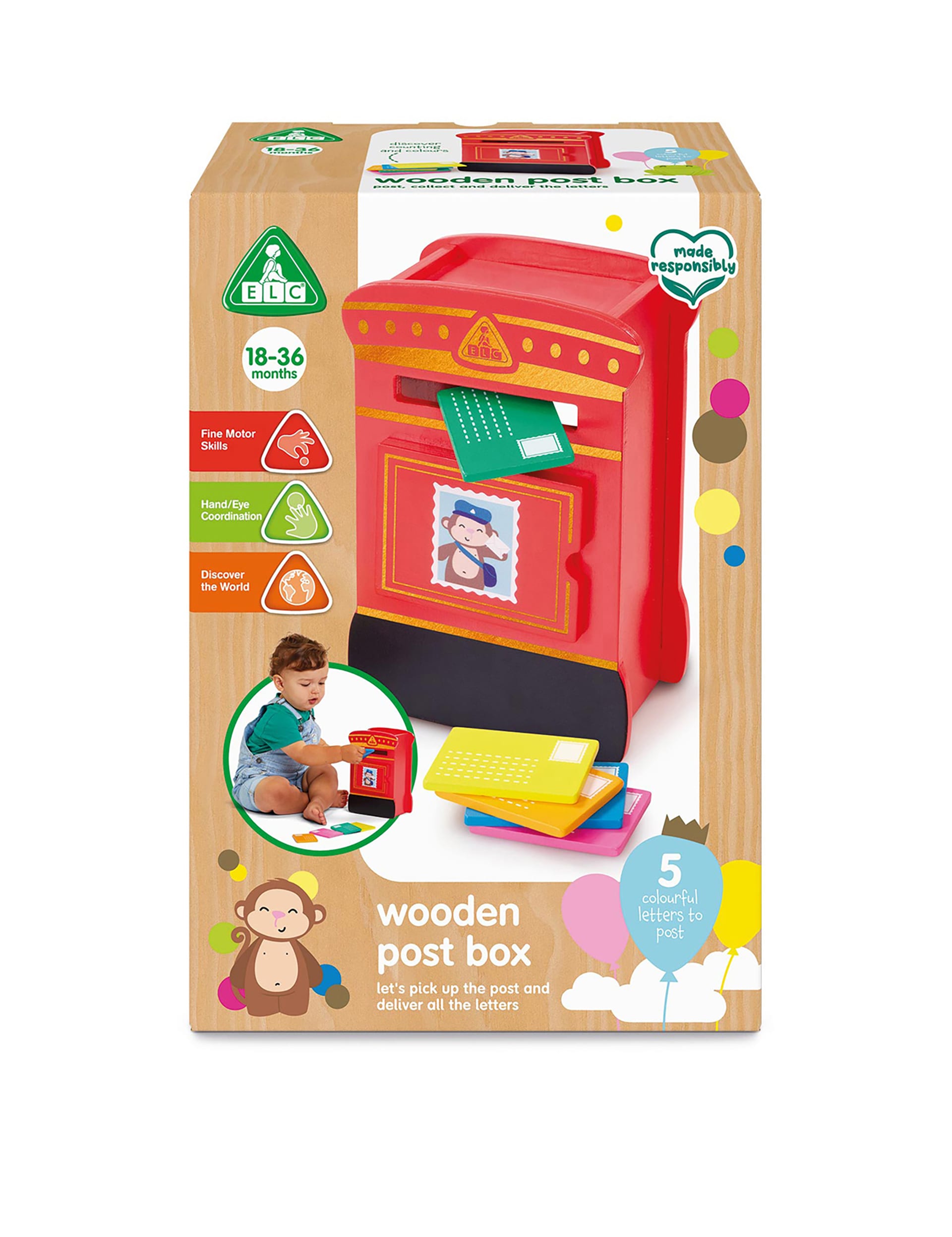 Wooden Post Box (18+ Mths) Early Learning Centre M&S