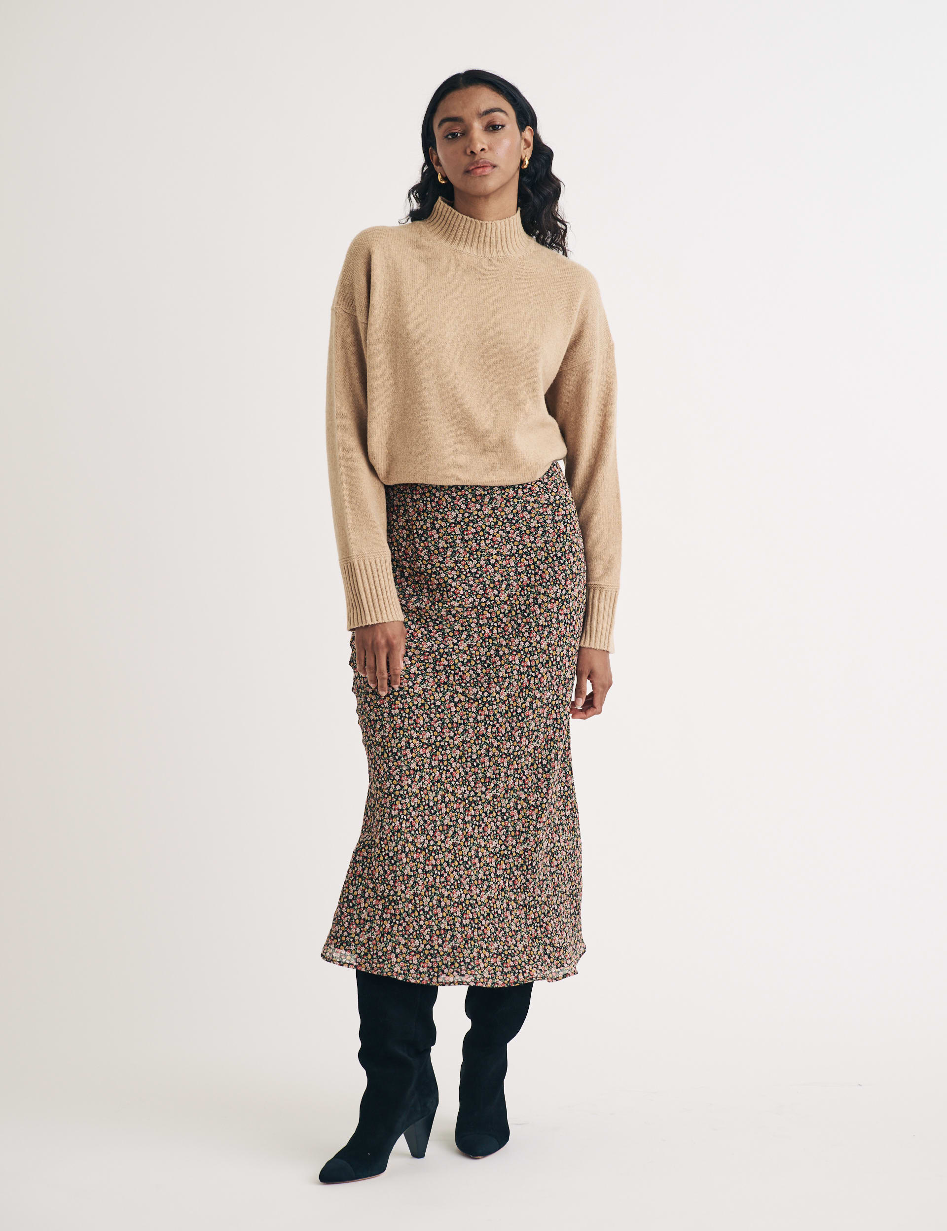 Floral Midi Slip Skirt White Stuff M S