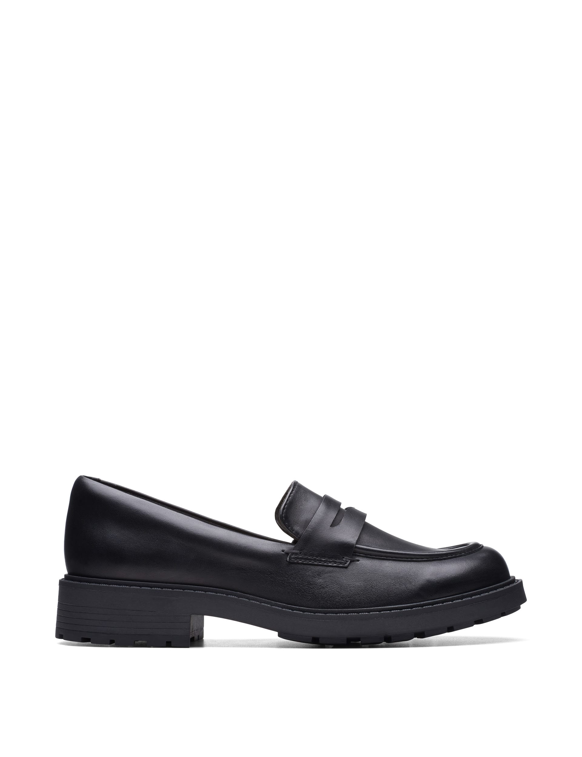 Leather Chunky Block Heel Loafers | CLARKS | M&S