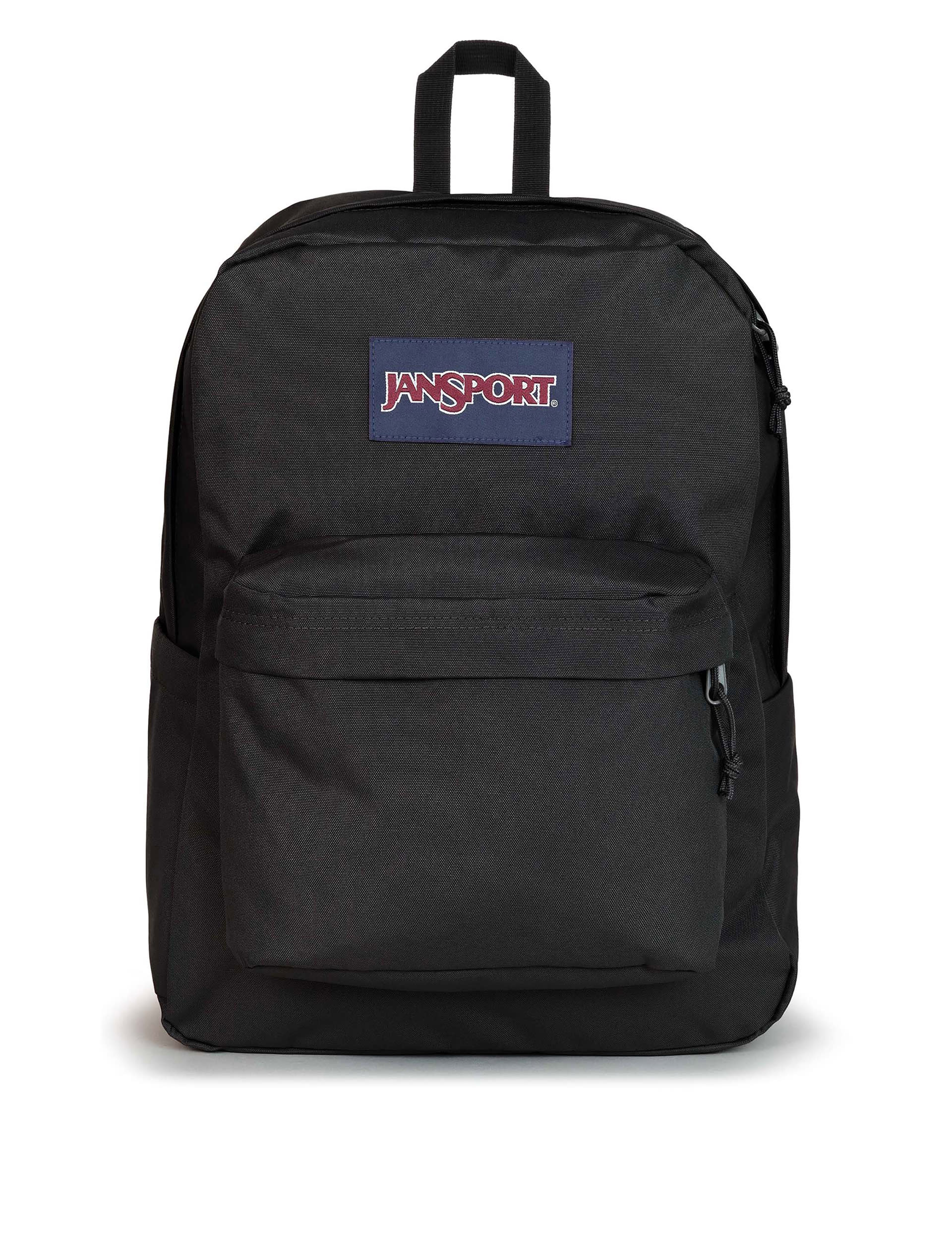 Black jansport backpack with roses hotsell