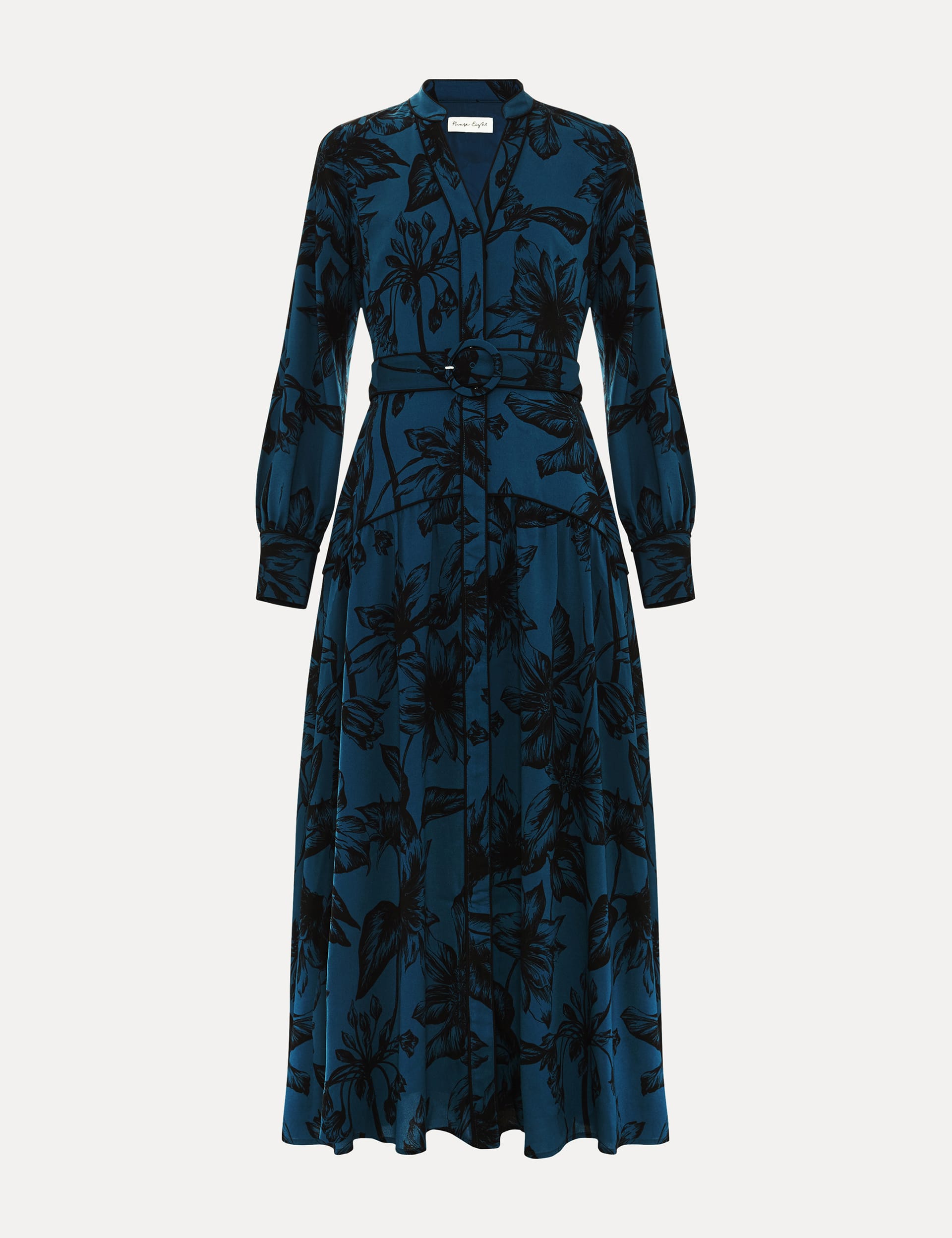 Floral V-Neck Belted Midaxi Shirt Dress | Phase Eight | M&S
