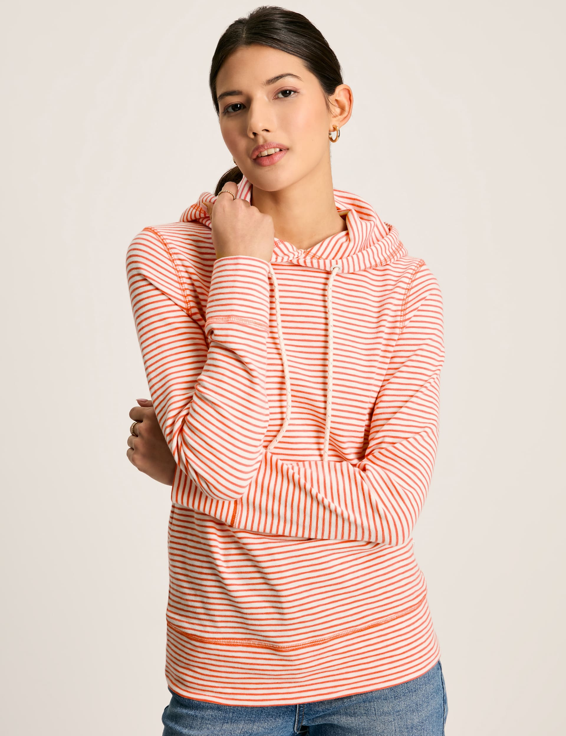 Cotton Rich Striped Hoodie Joules M S