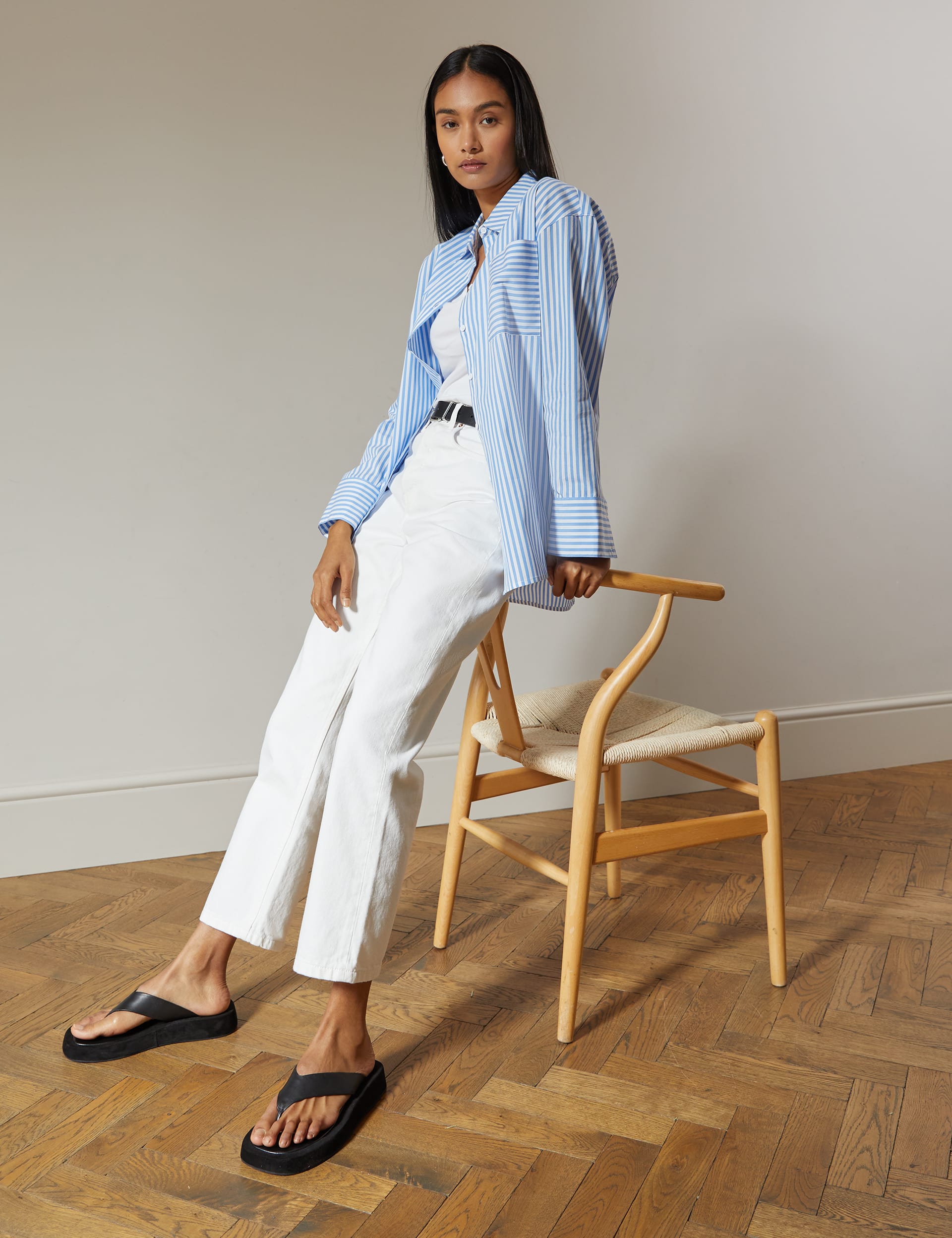 Organic Cotton Striped Collared Shirt | Albaray | M&S