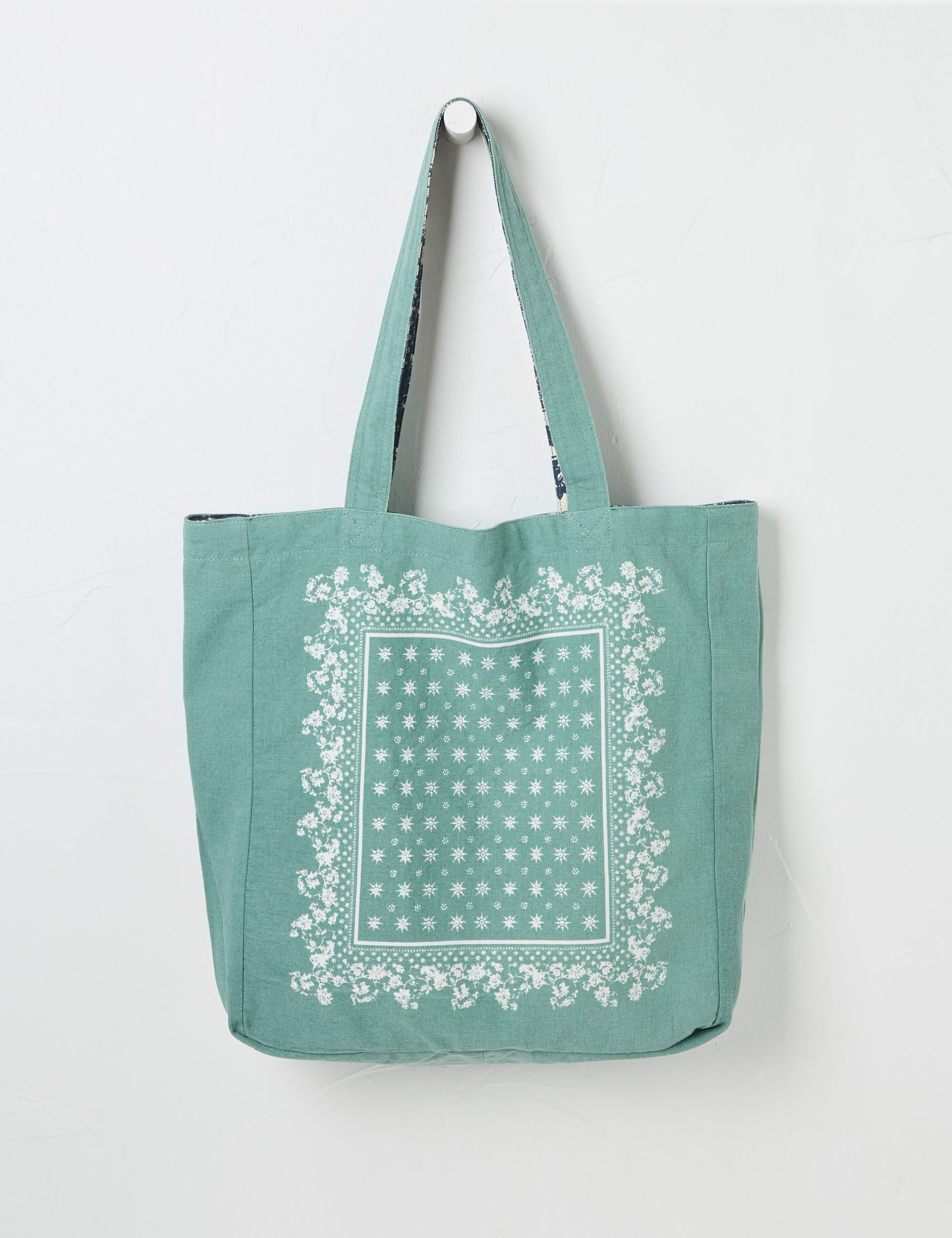 Reversible tote retailer bag.