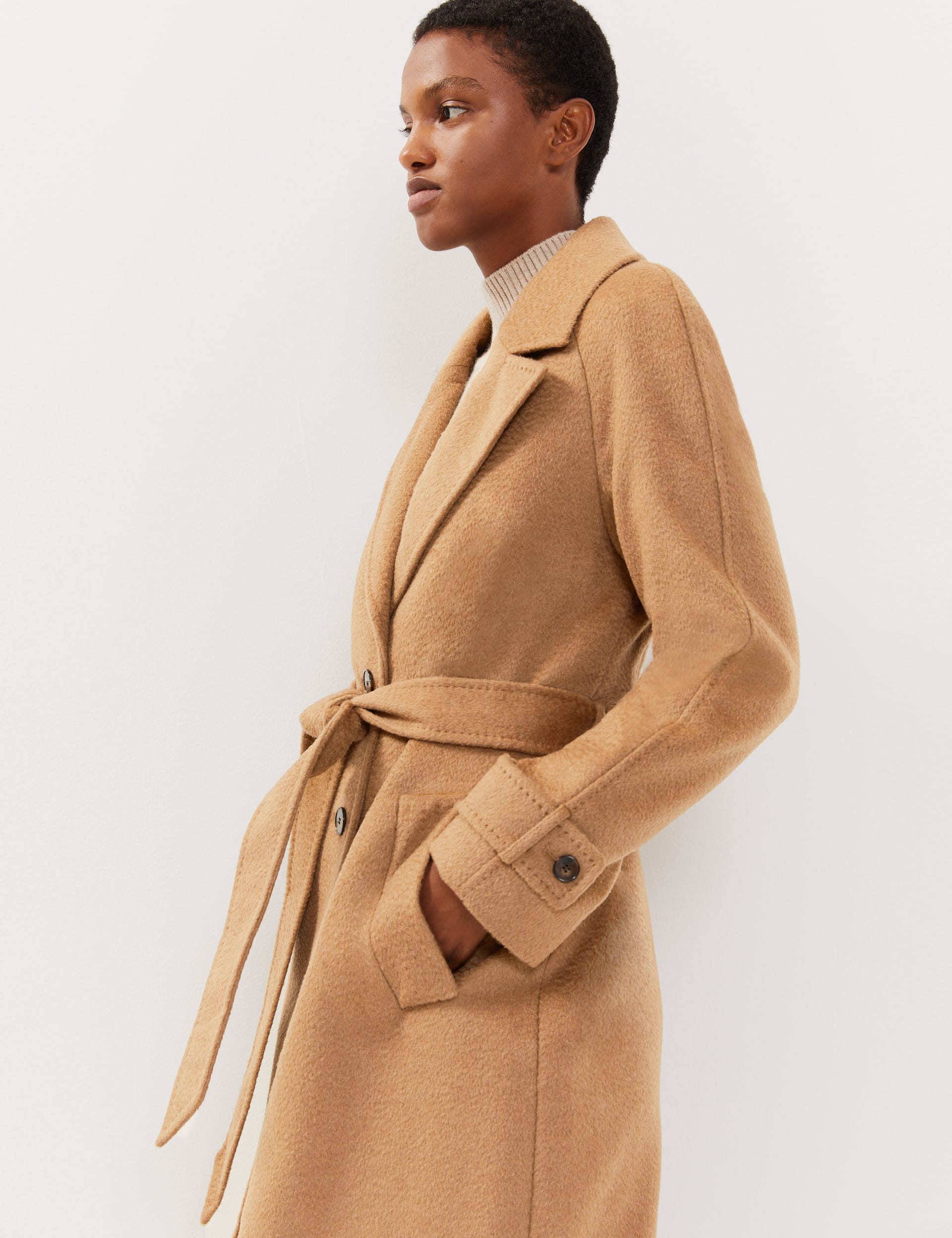 Camel Hair Wrap Coat JAEGER M S