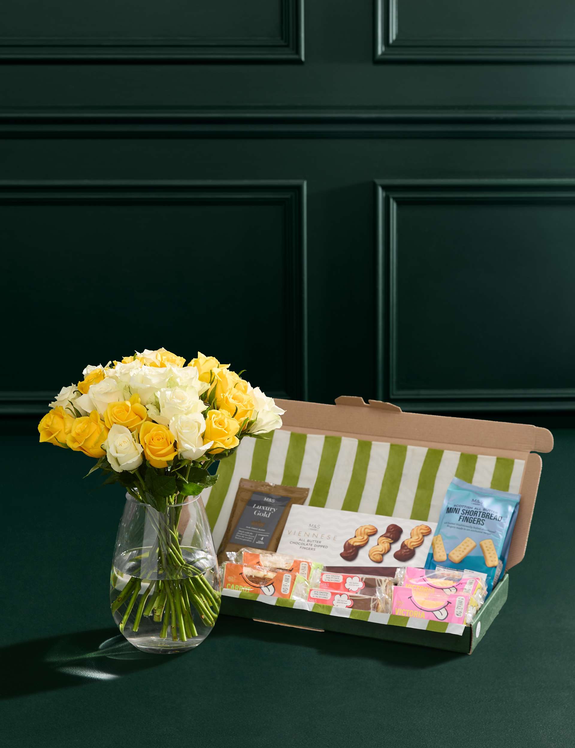 Yellow Rose Bouquet with Afternoon Tea