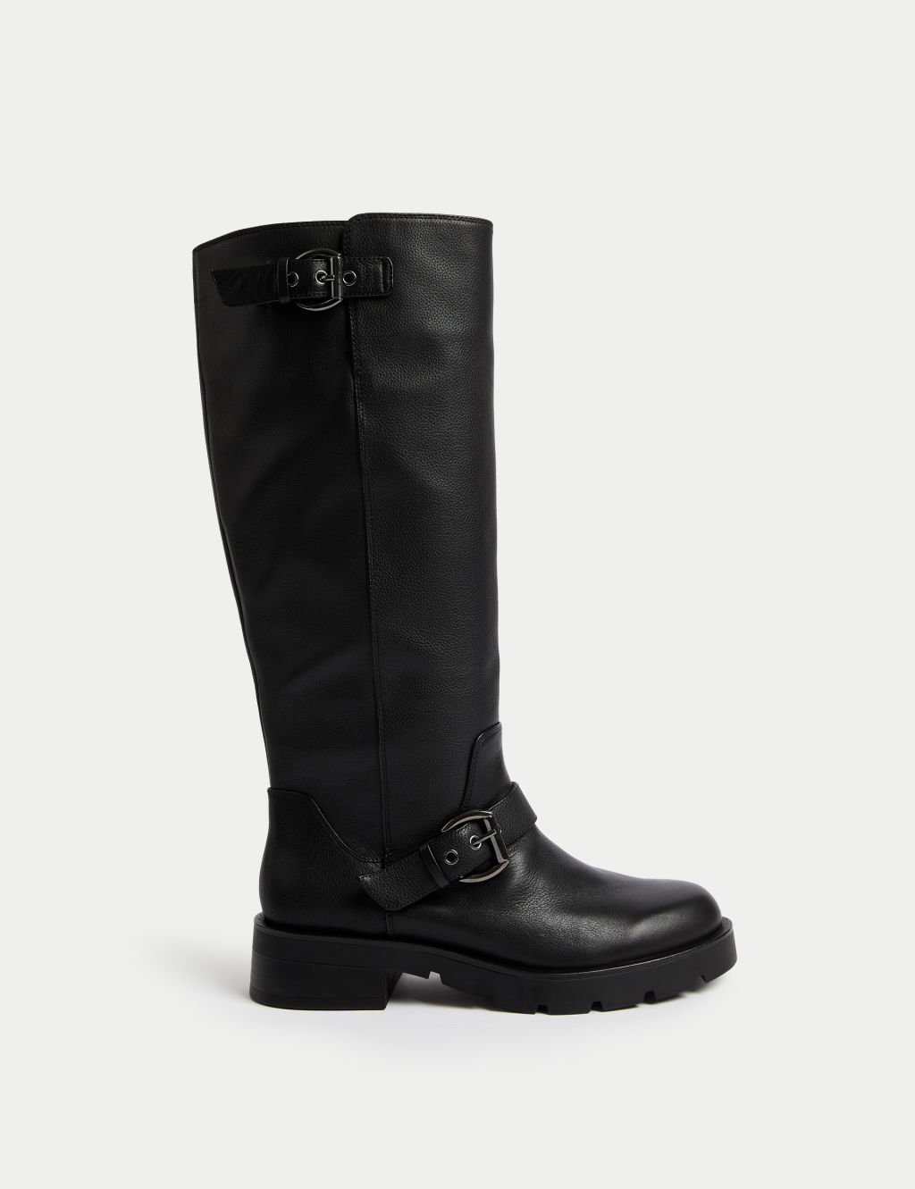M&S Wide Fit Leather Biker Knee High Boots
£110