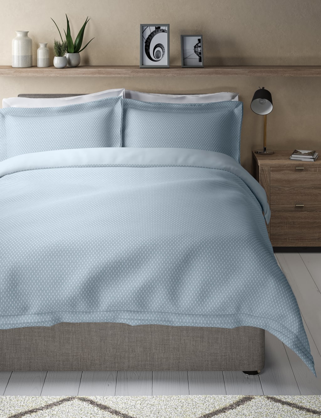 Pure Cotton Iris Spotty Dobby Bedding Set 6 of 6