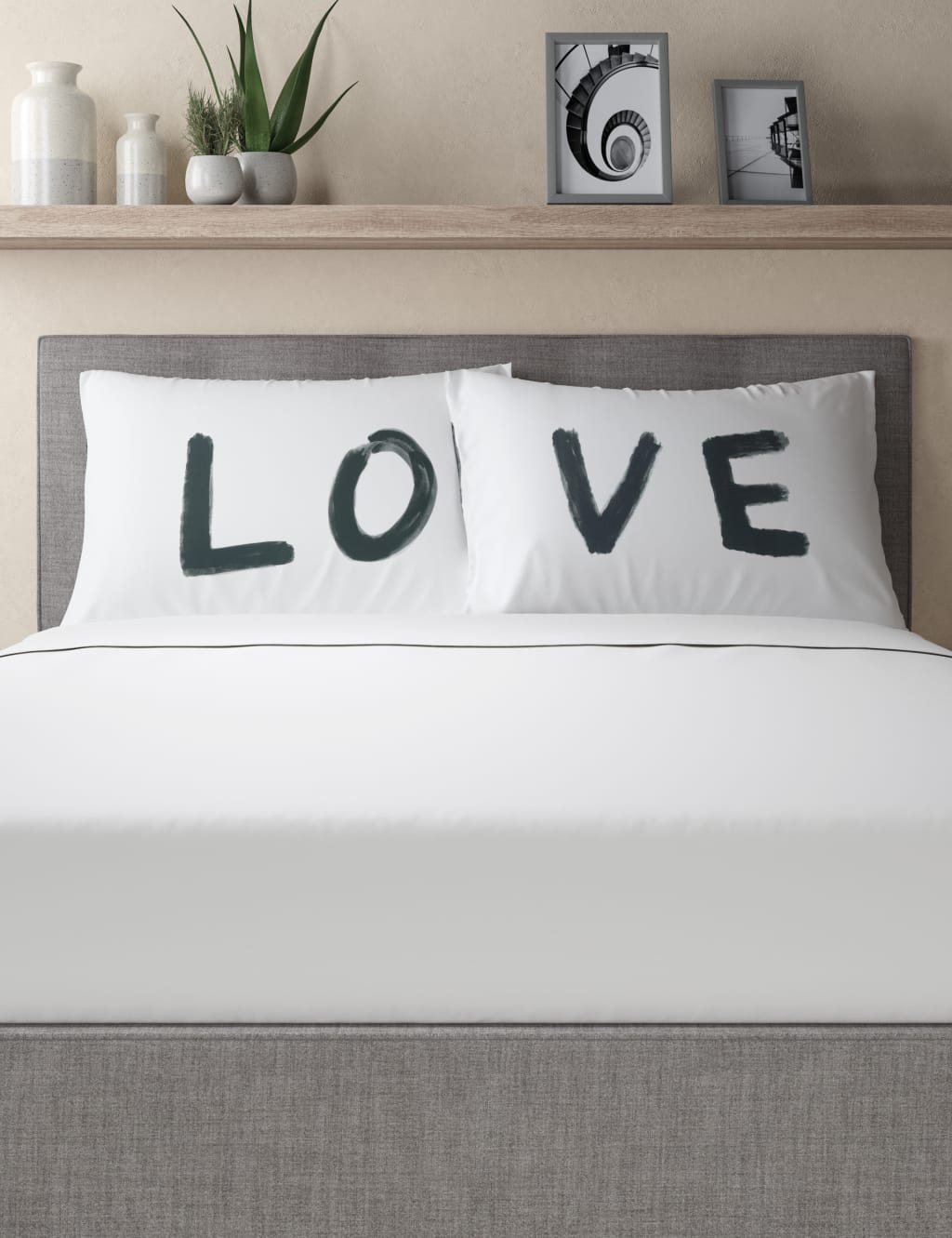 Set of 2 Love Slogan Pillowcases 1 of 6