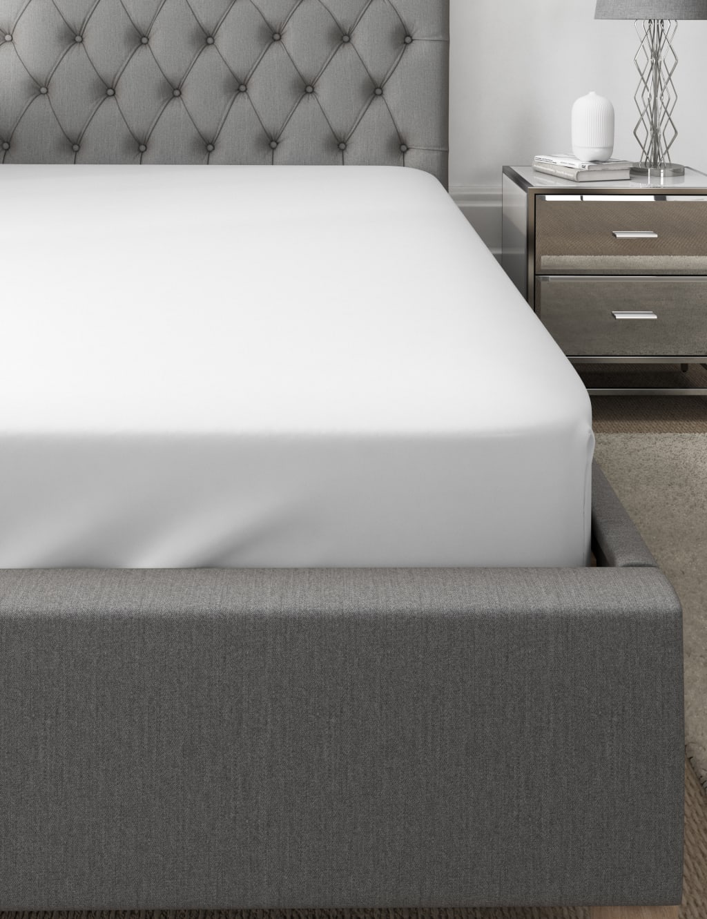 Egyptian Cotton 400 Thread Count Deep Fitted Sheet M&S Collection M&S
