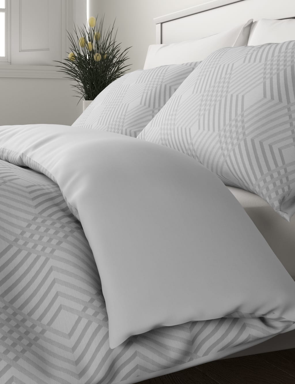 Pure Cotton Sateen Geometric Bedding Set 3 of 4