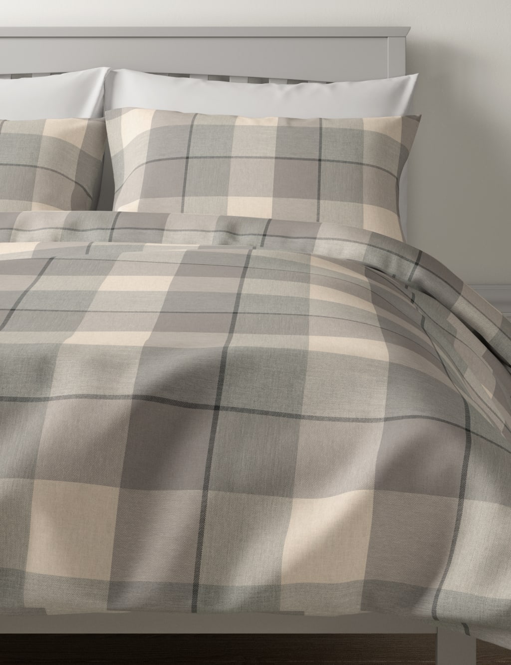Brushed Cotton Checked Bedding Set 1 of 4