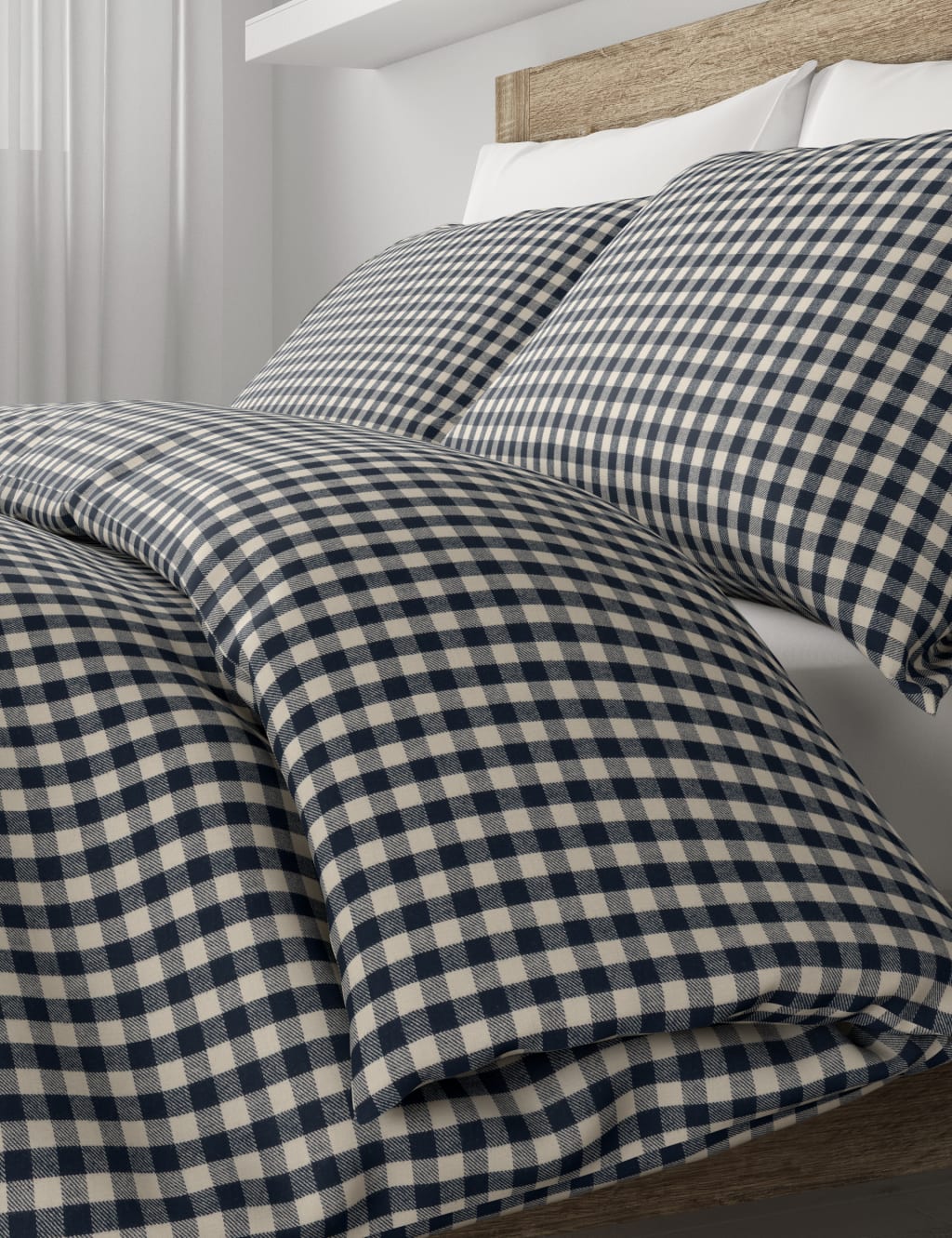 Brushed Cotton Gingham Bedding Set 3 of 4