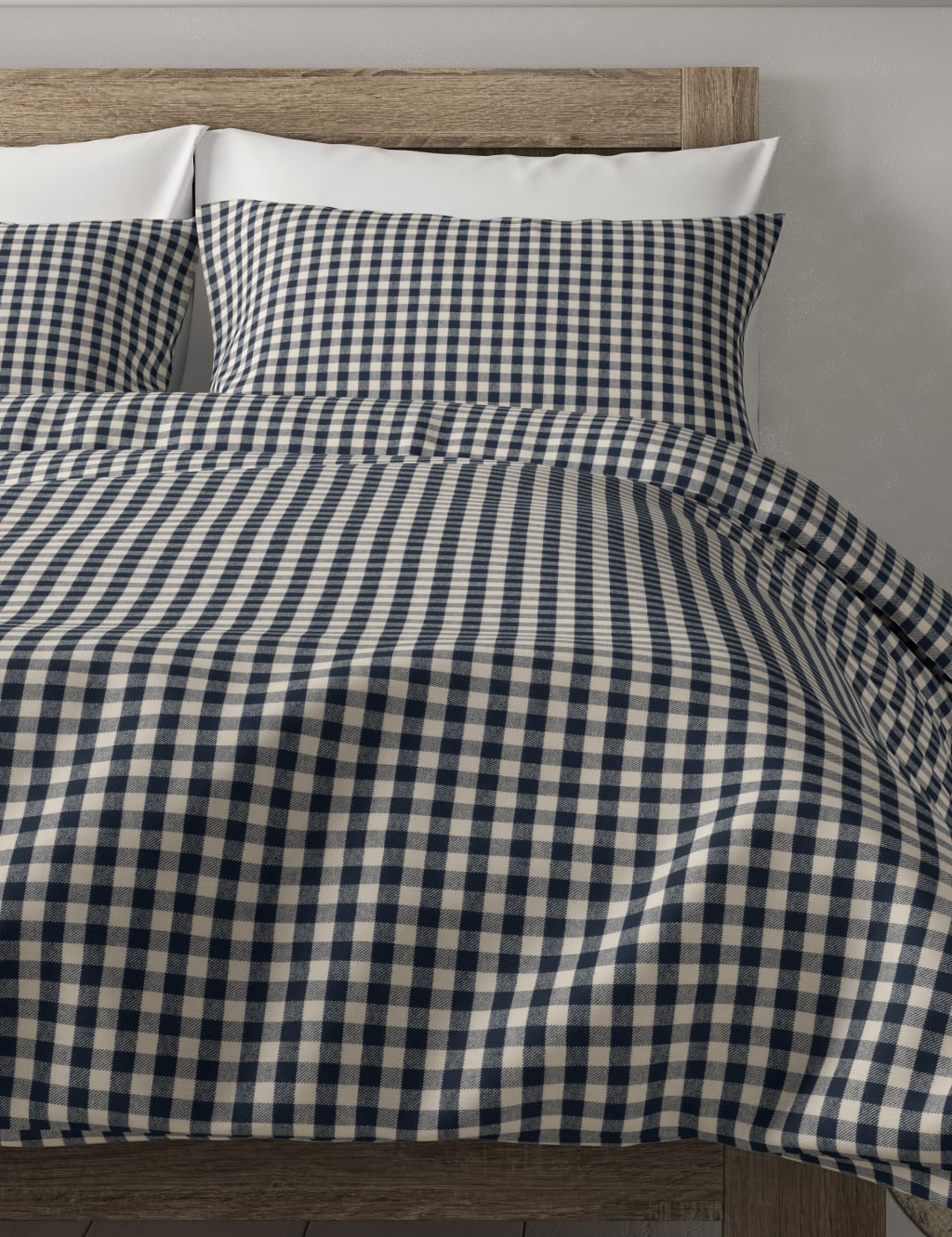 Brushed Cotton Gingham Bedding Set 4 of 4