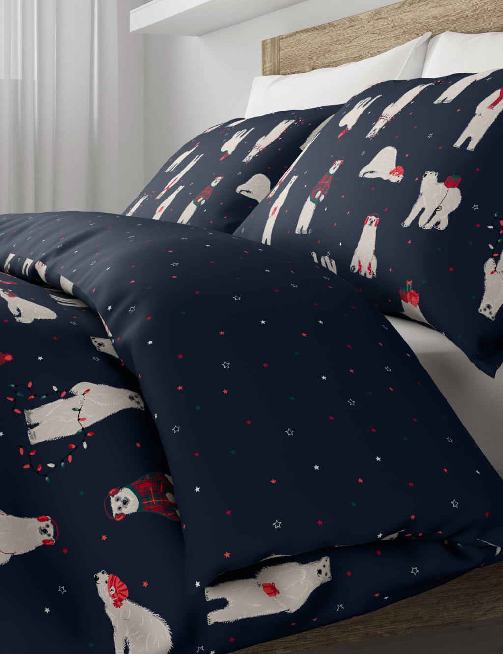 Brushed Cotton Polar Bear Bedding Set M S