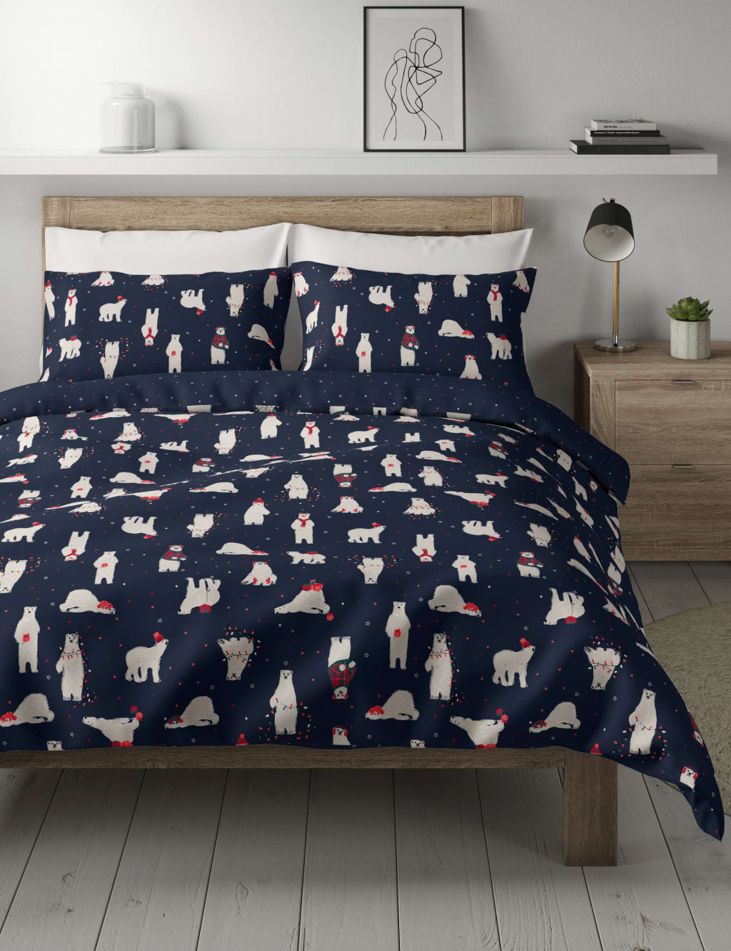 Brushed Cotton Polar Bear Bedding Set M S