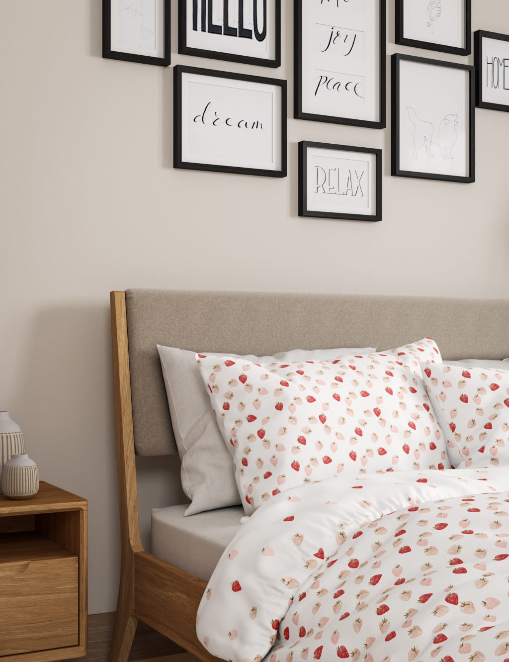 Pure Cotton Strawberry Bedding Set 3 of 5
