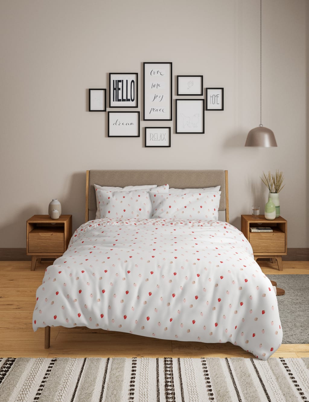 Pure Cotton Strawberry Bedding Set 5 of 5