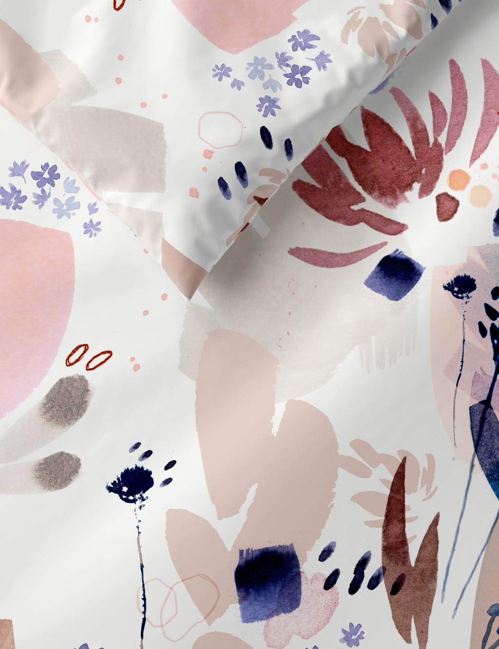 Pure Cotton Watercolour Floral Bedding Set 2 of 4