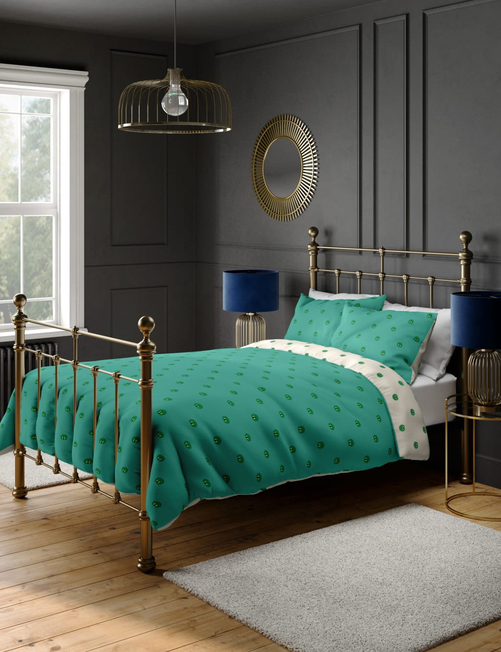 Cotton Mix Peacock Bedding Set 1 of 4