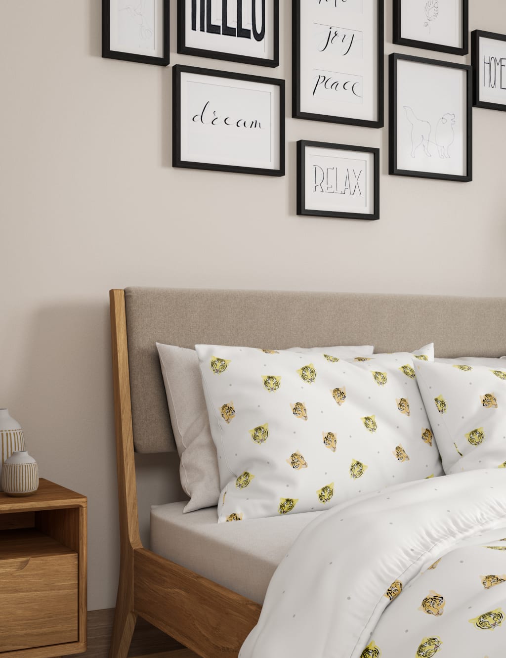 Cotton Mix Tiger Bedding Set 3 of 4