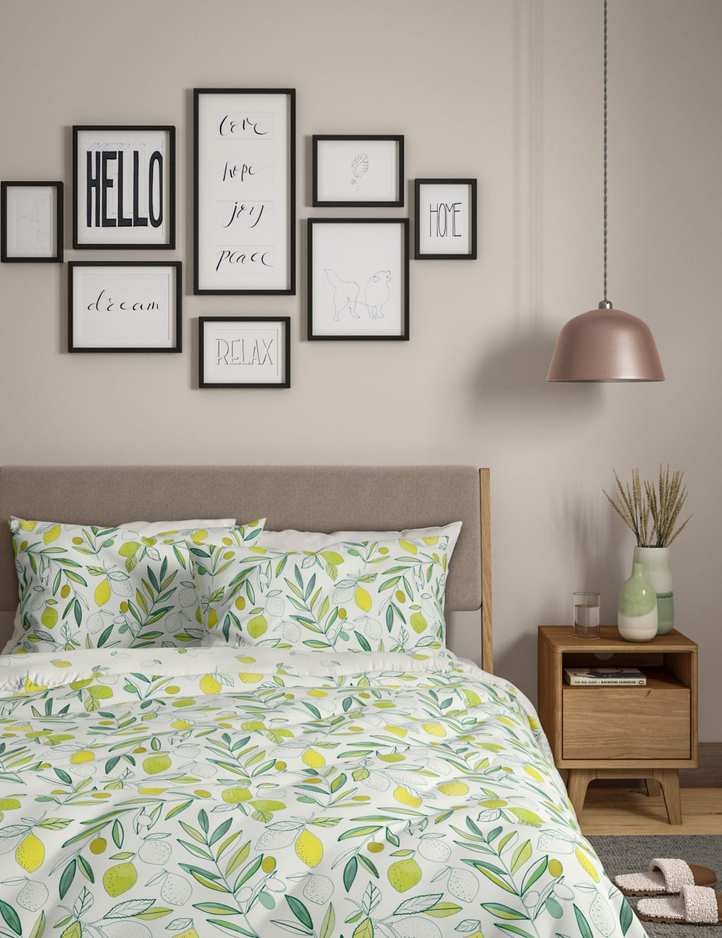 Pure Cotton Lemon Bedding Set 1 of 4