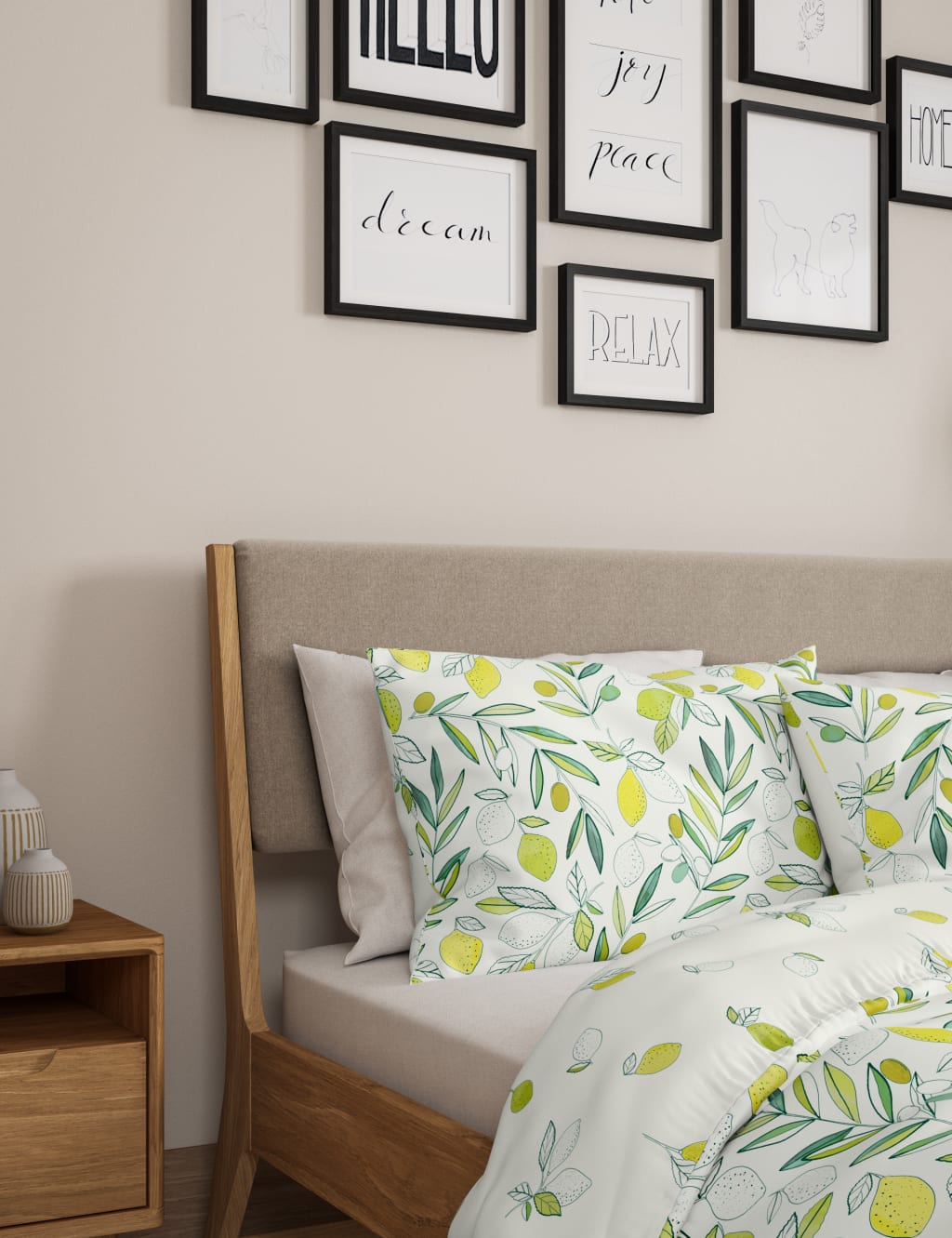 Pure Cotton Lemon Bedding Set 3 of 4