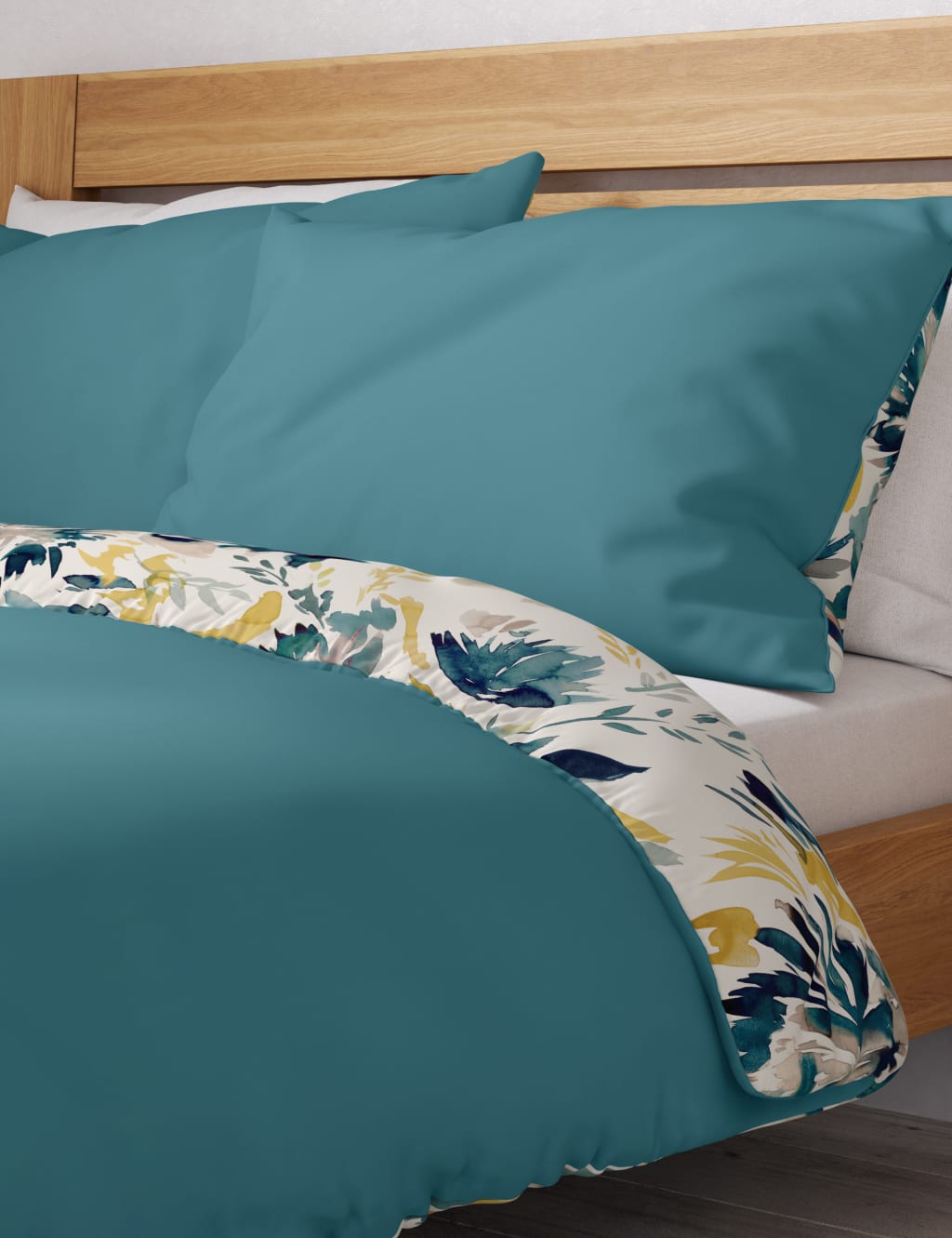 Pure Cotton Watercolour Floral Bedding Set 5 of 5
