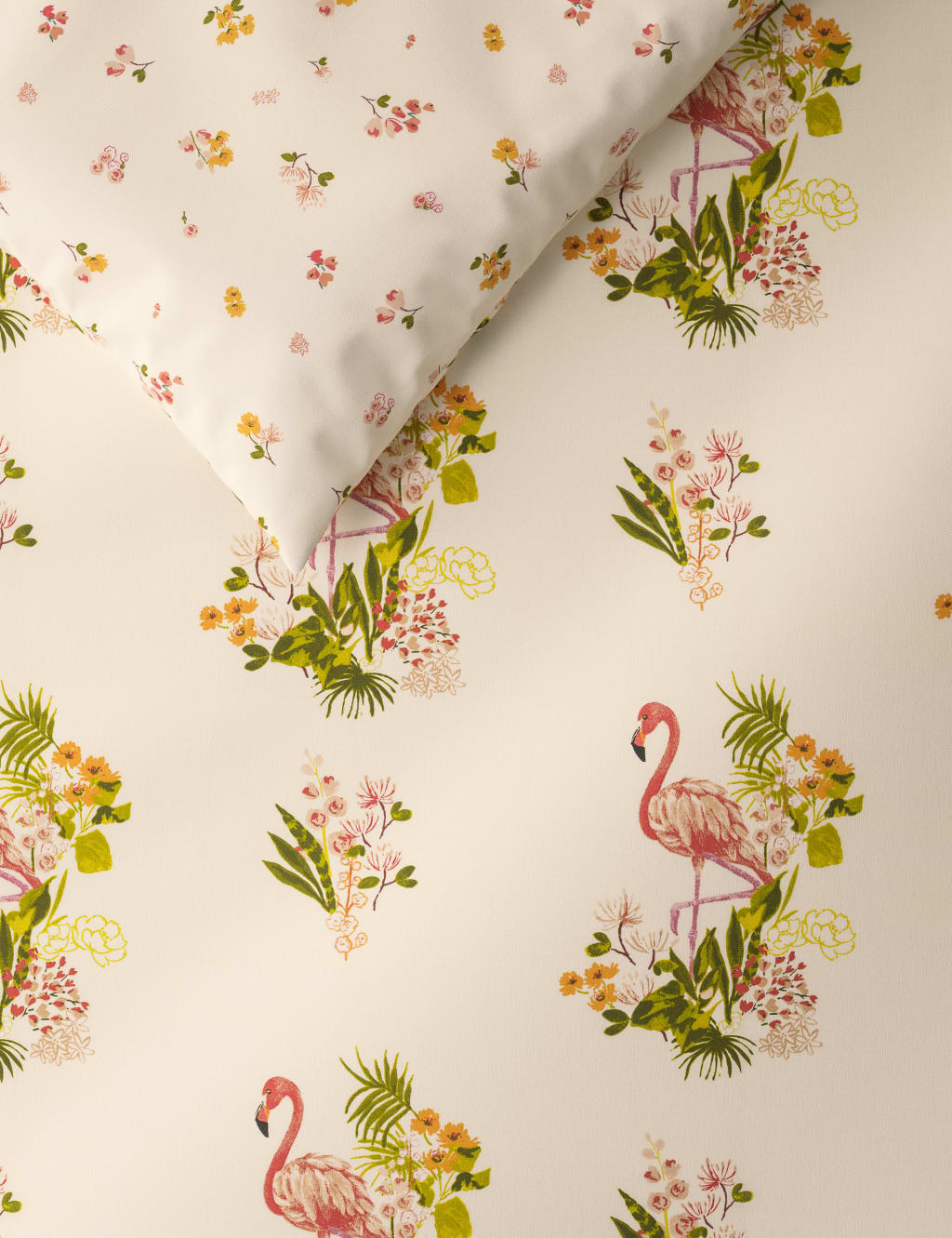 Floral Flamingo Print Bedding Set 2 of 4