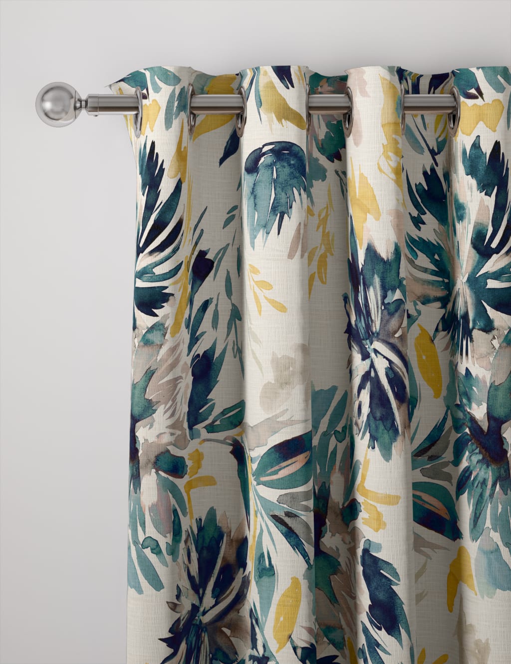 Pure Cotton Watercolour Eyelet Curtains 3 of 3