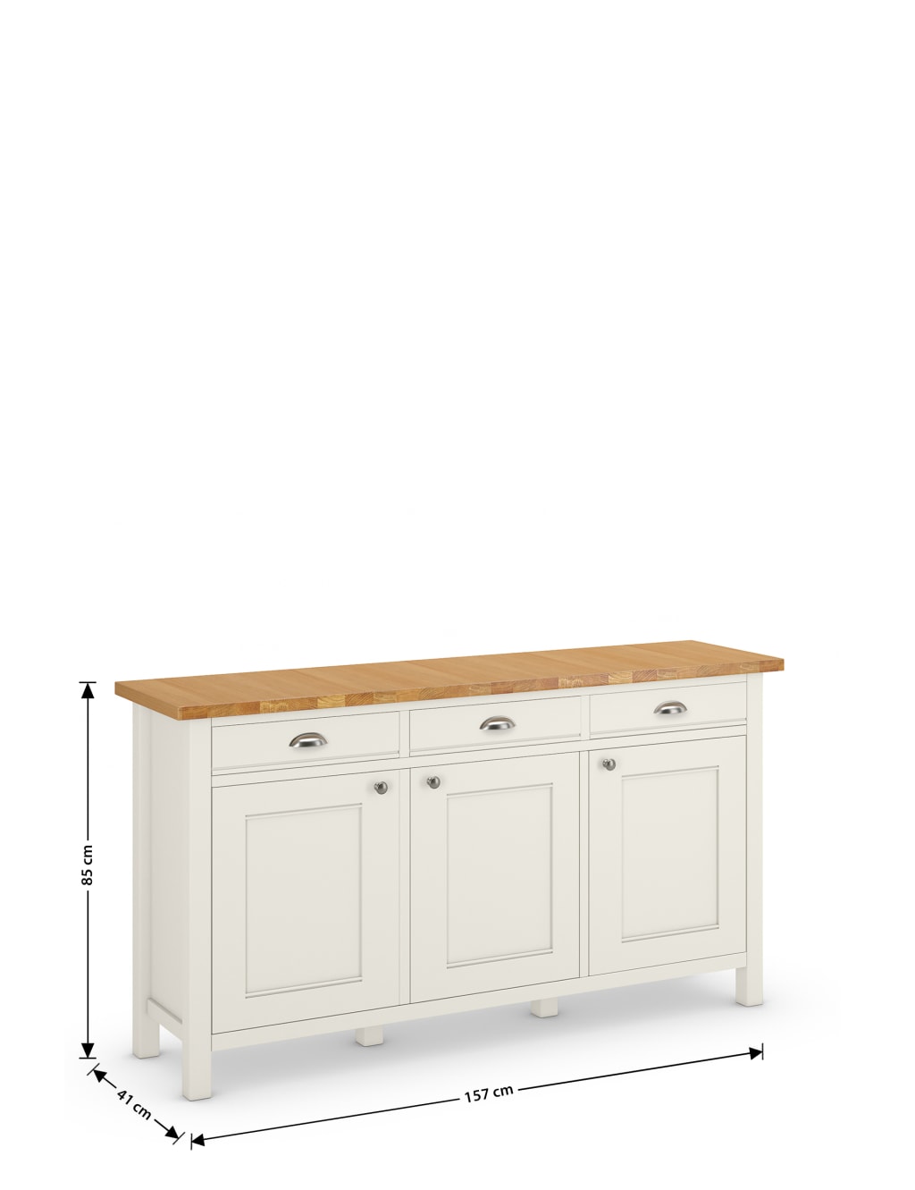 Padstow Ivory 3 Door Sideboard 6 of 7