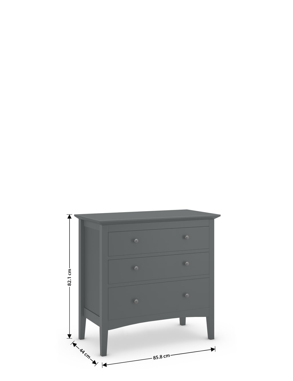 Hastings Dark Grey 3 Drawer Chest 8 of 9