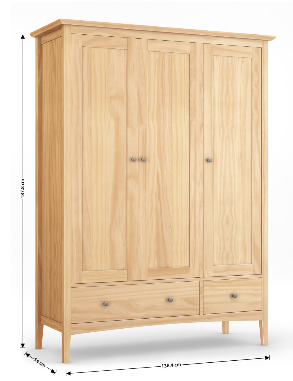 Hastings Light Natural Triple Wardrobe 8 of 9