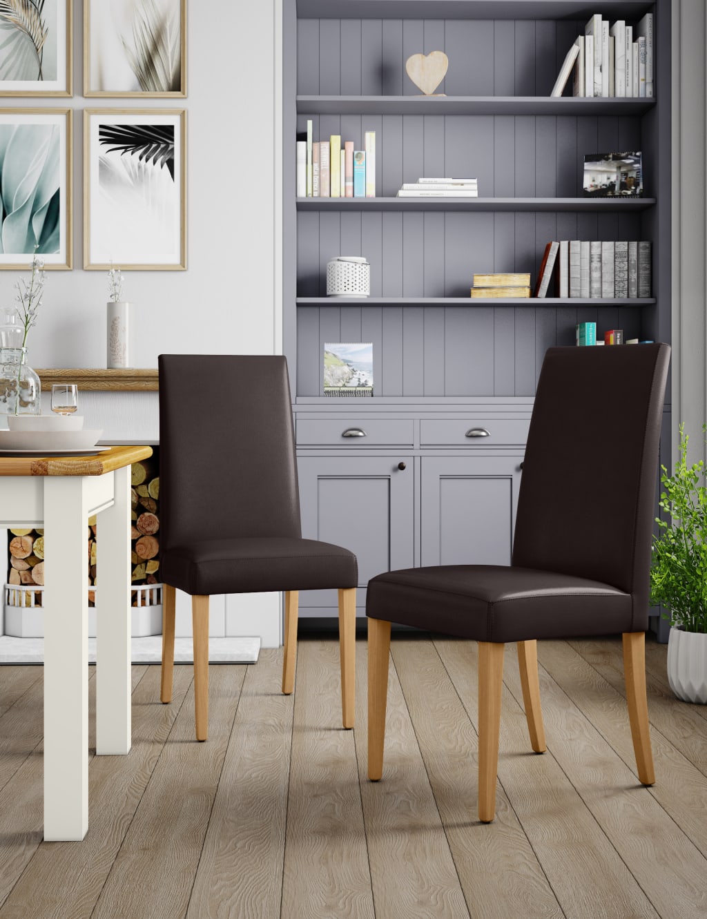 Set of 2 Alton Leather Chairs 1 of 7