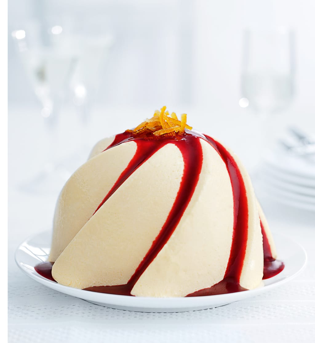 Passion Fruit Mousse with Raspberry Coulis 1 of 1
