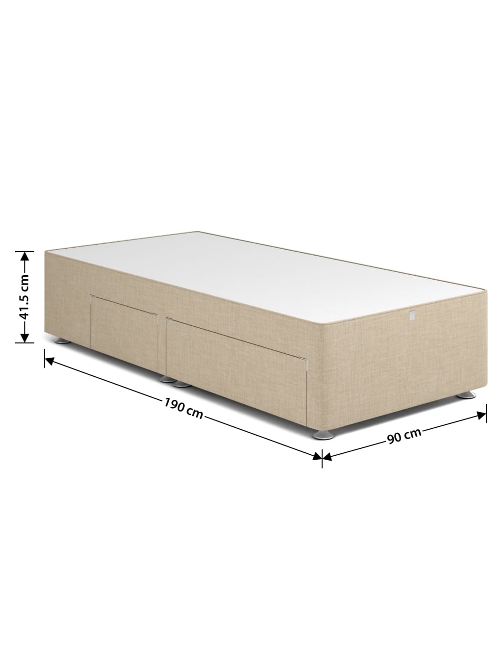 Classic sprung 1+1 drawer divan 3ft 5 of 5