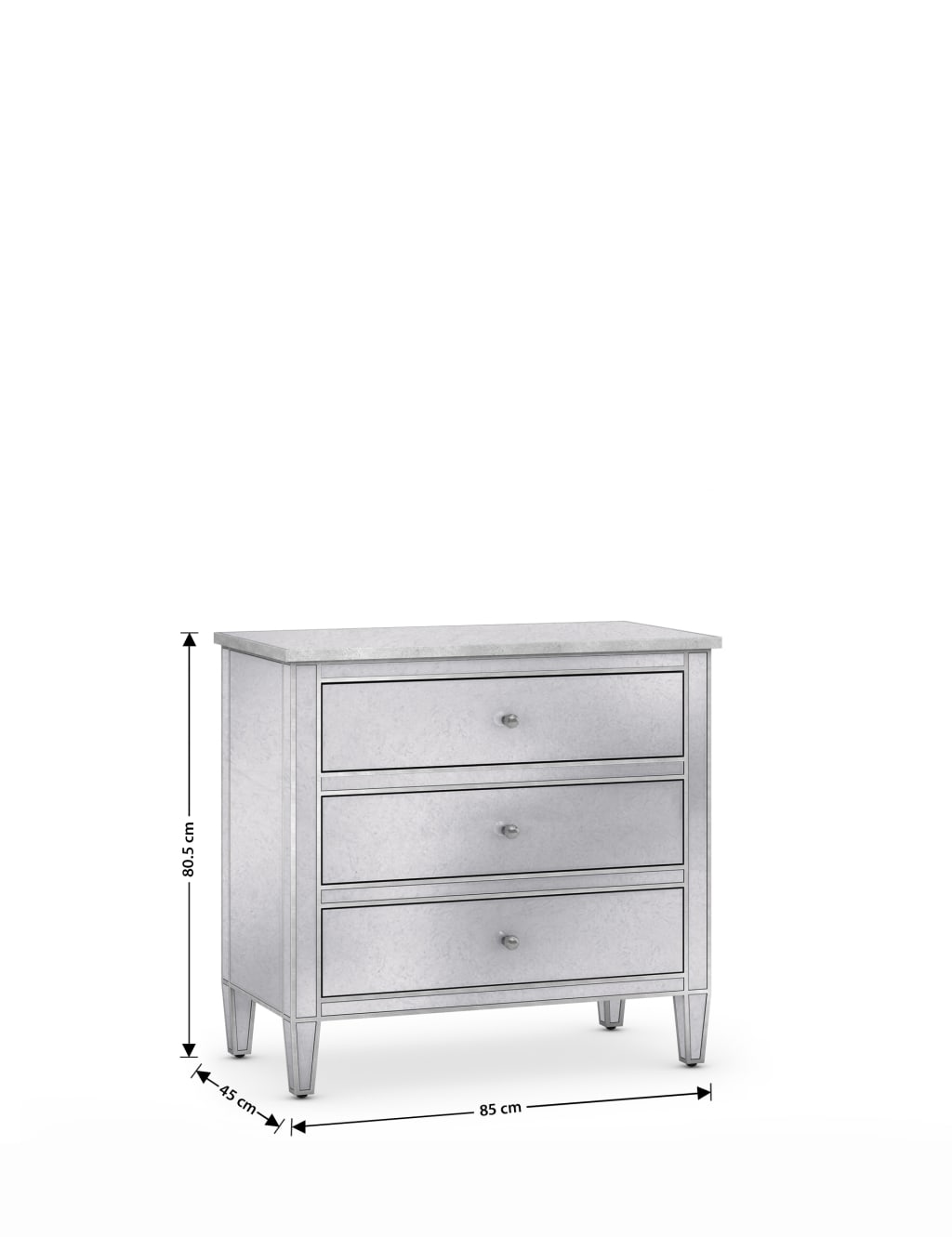 Evelyn 3 Drawer Chest Silver 8 of 9