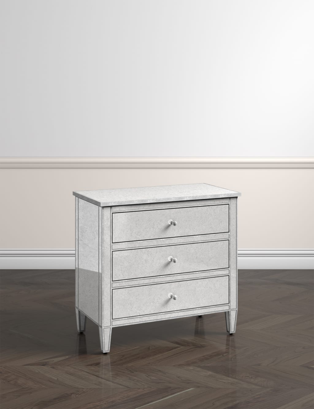 Evelyn 3 Drawer Chest Silver 2 of 9