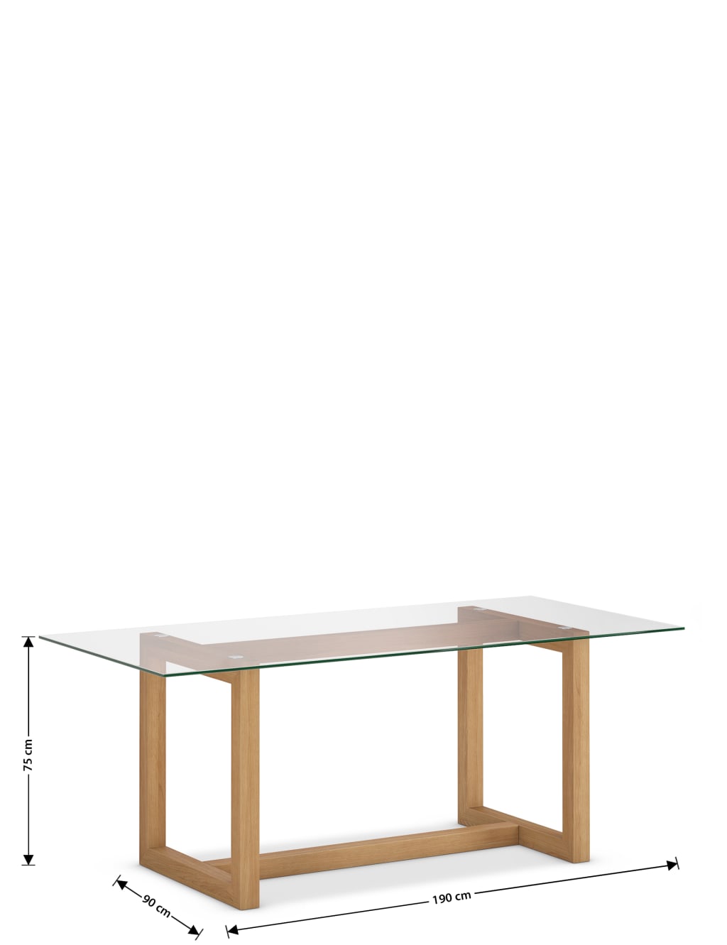 Colby Rectangular Glass Dining Table 3 of 8