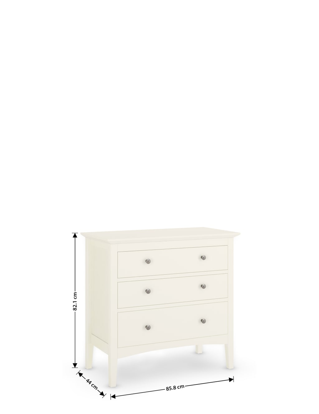 Hastings Ivory 3 Drawer Chest 8 of 9