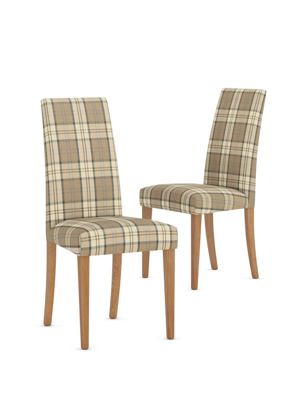Set of 2 Denford Checked Dining Chairs 1 of 8