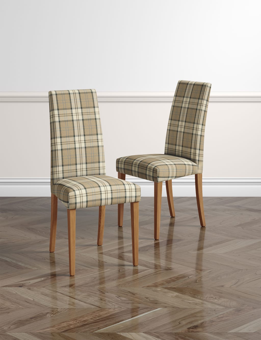Set of 2 Denford Checked Dining Chairs 2 of 8