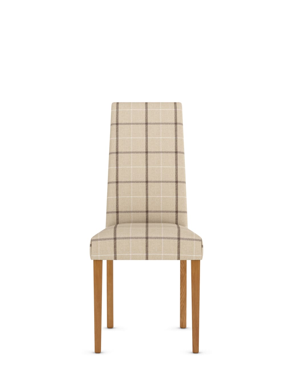 Set of 2 Denford Checked Oatmeal Dining Chairs 3 of 8