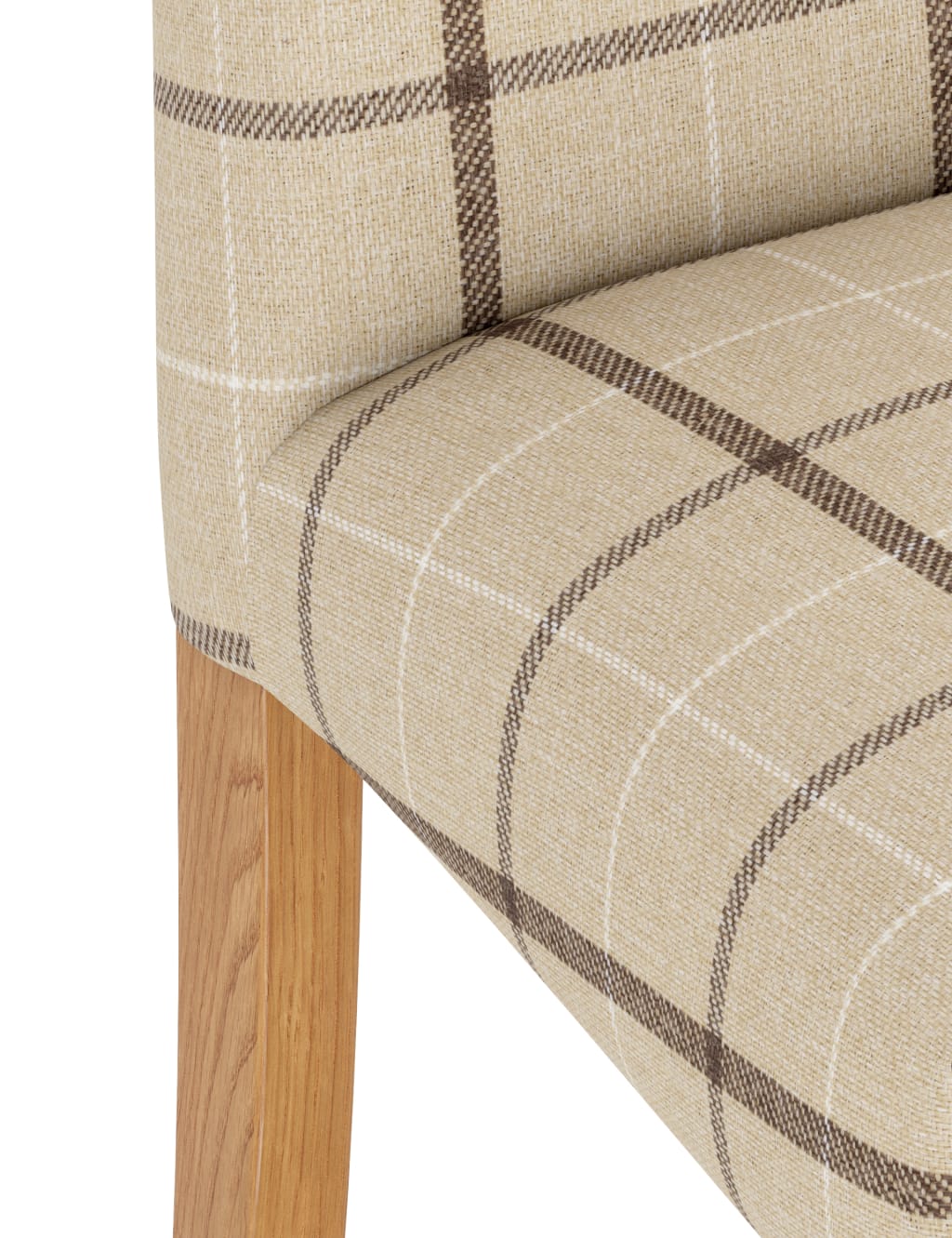 Set of 2 Denford Checked Oatmeal Dining Chairs 4 of 8