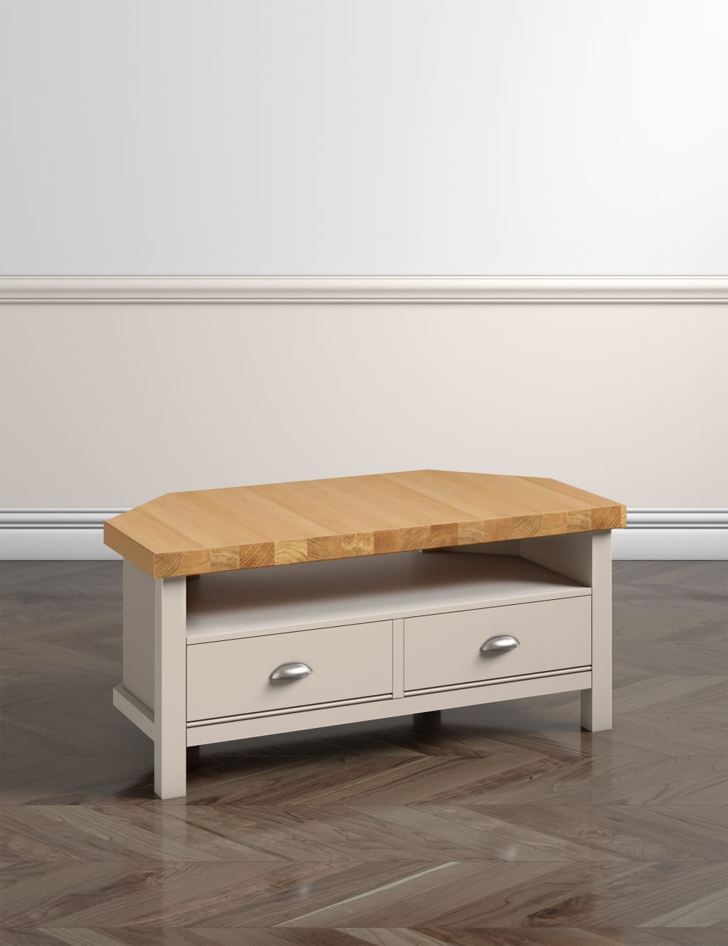 Padstow Corner Putty TV Unit 2 of 8